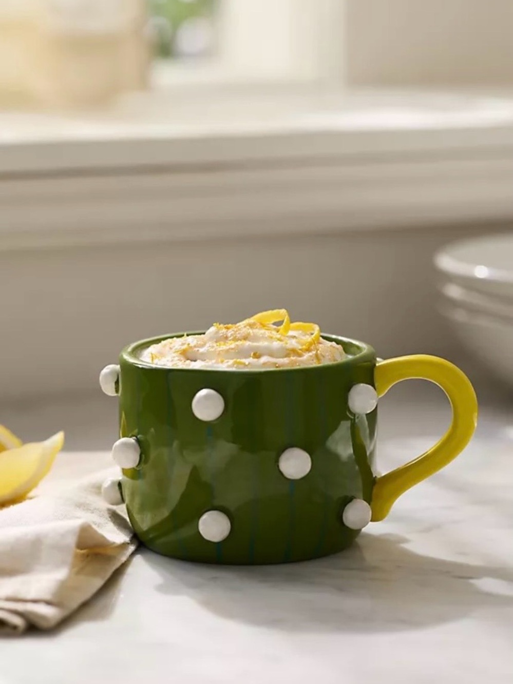 Anthropologie Winged Pupa Stoneware Hobby Mug Golf NIB